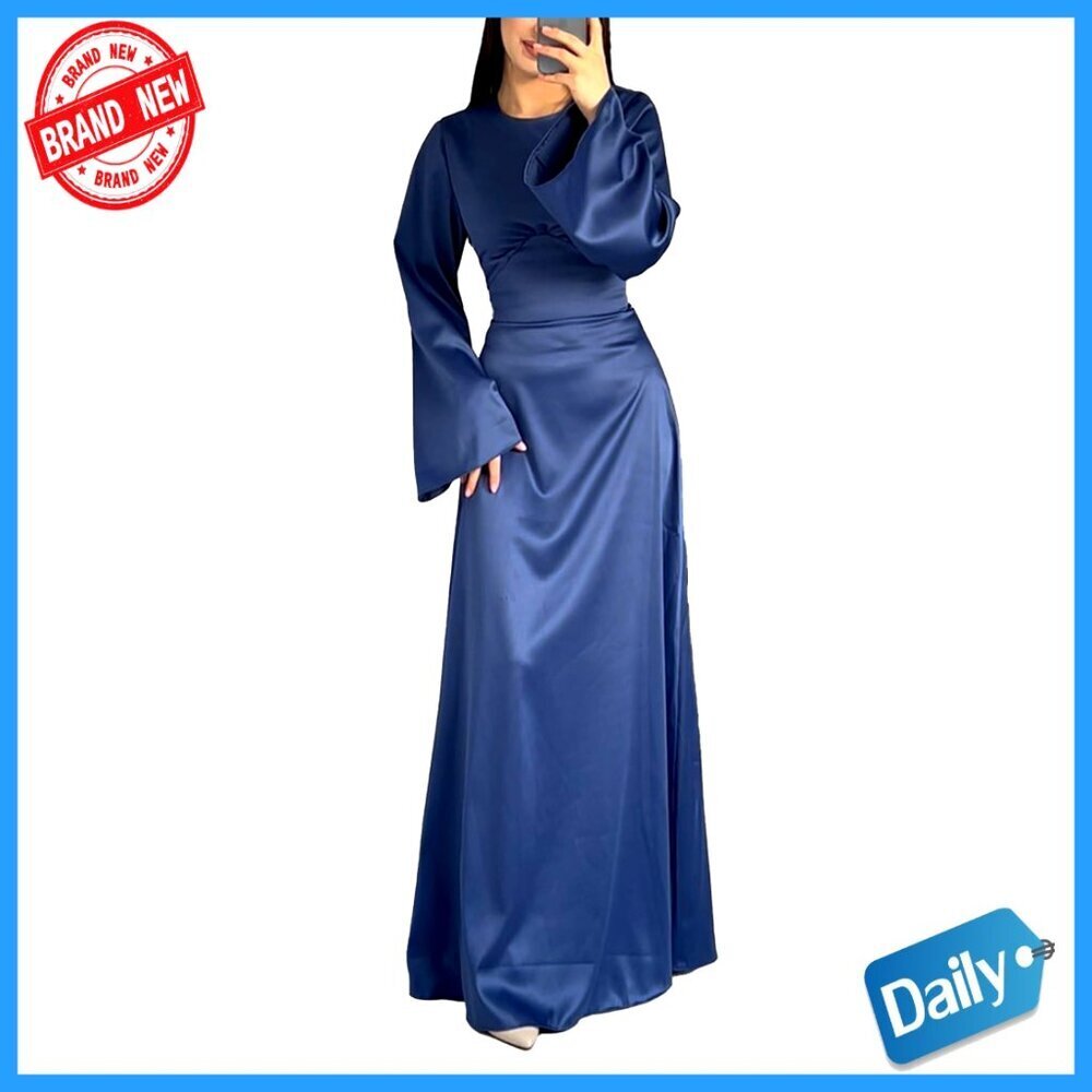Satin Slip Maxi Dress Elegant Minimal Chic Formal Evening Party Wear Adjustable